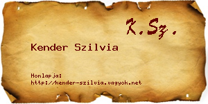 Kender Szilvia névjegykártya